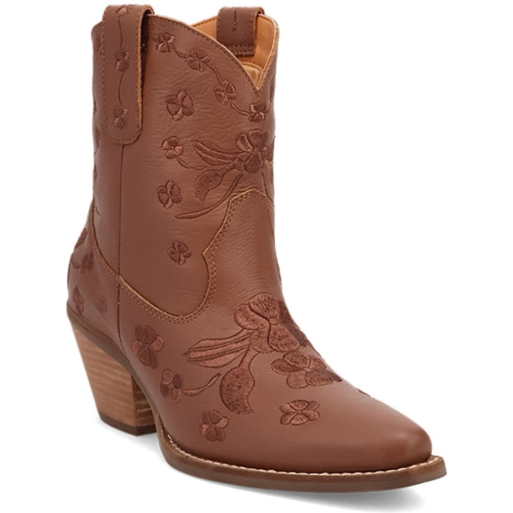 Dingo Sweetheart Boots Womens Size 8.5 Western Cowboy Leather Mid Calf Brown